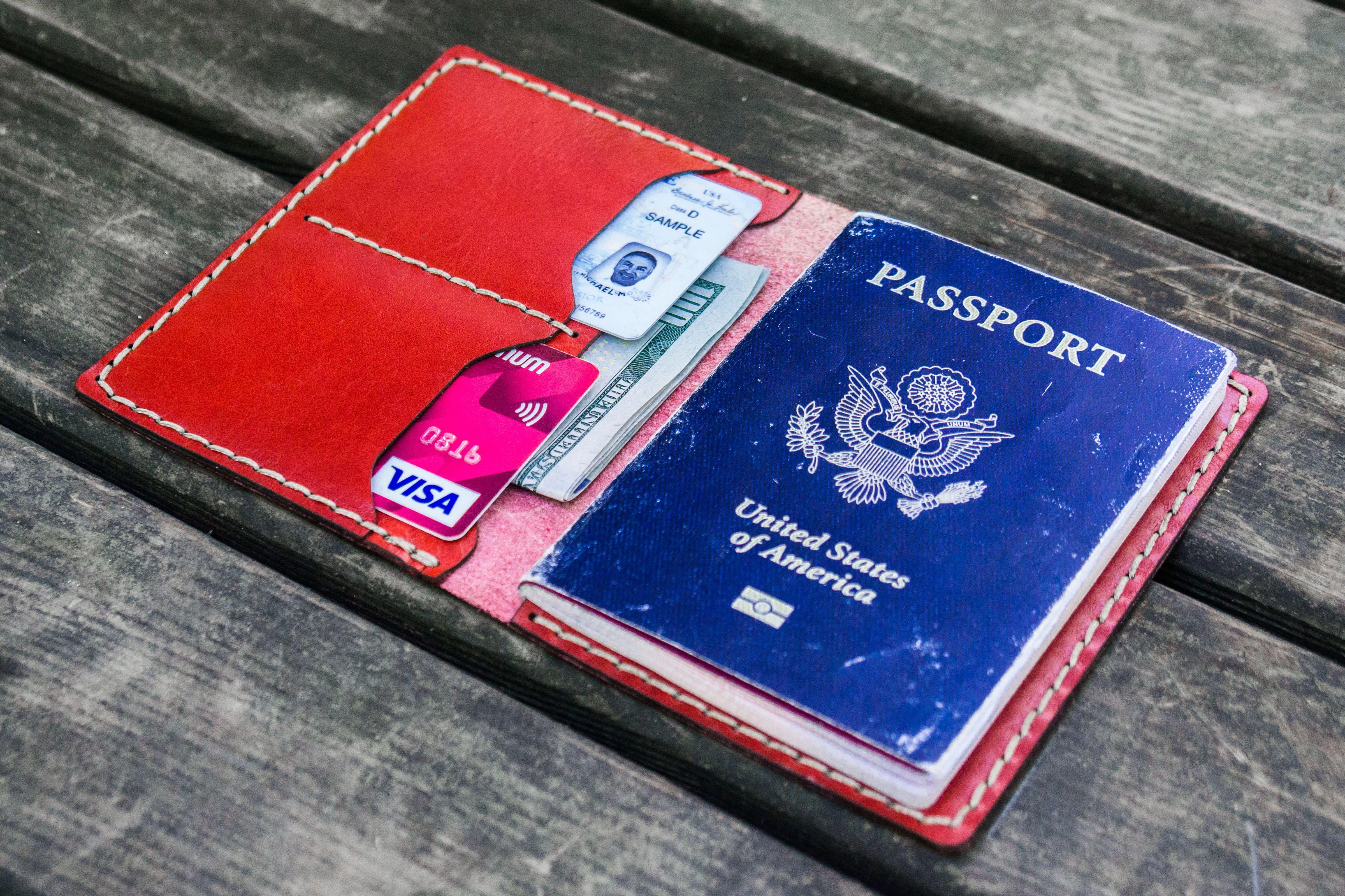 No.06 Leather Passport Holder - Red 2