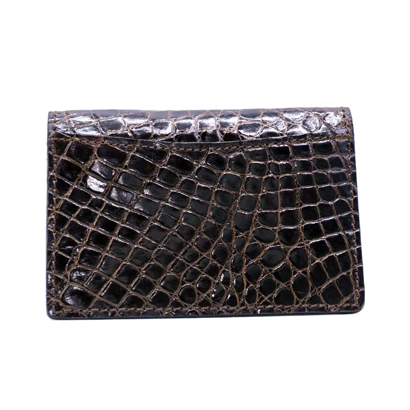 O-81-500-NIC CROCODILE Card Case, Nicotine