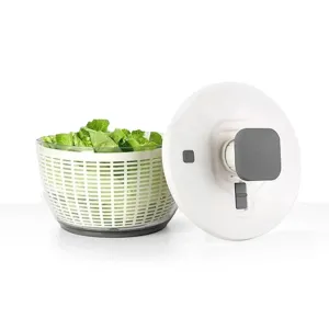 One-Hand 6L Salad Spinner with Instant Stop, White - GOMINIMO