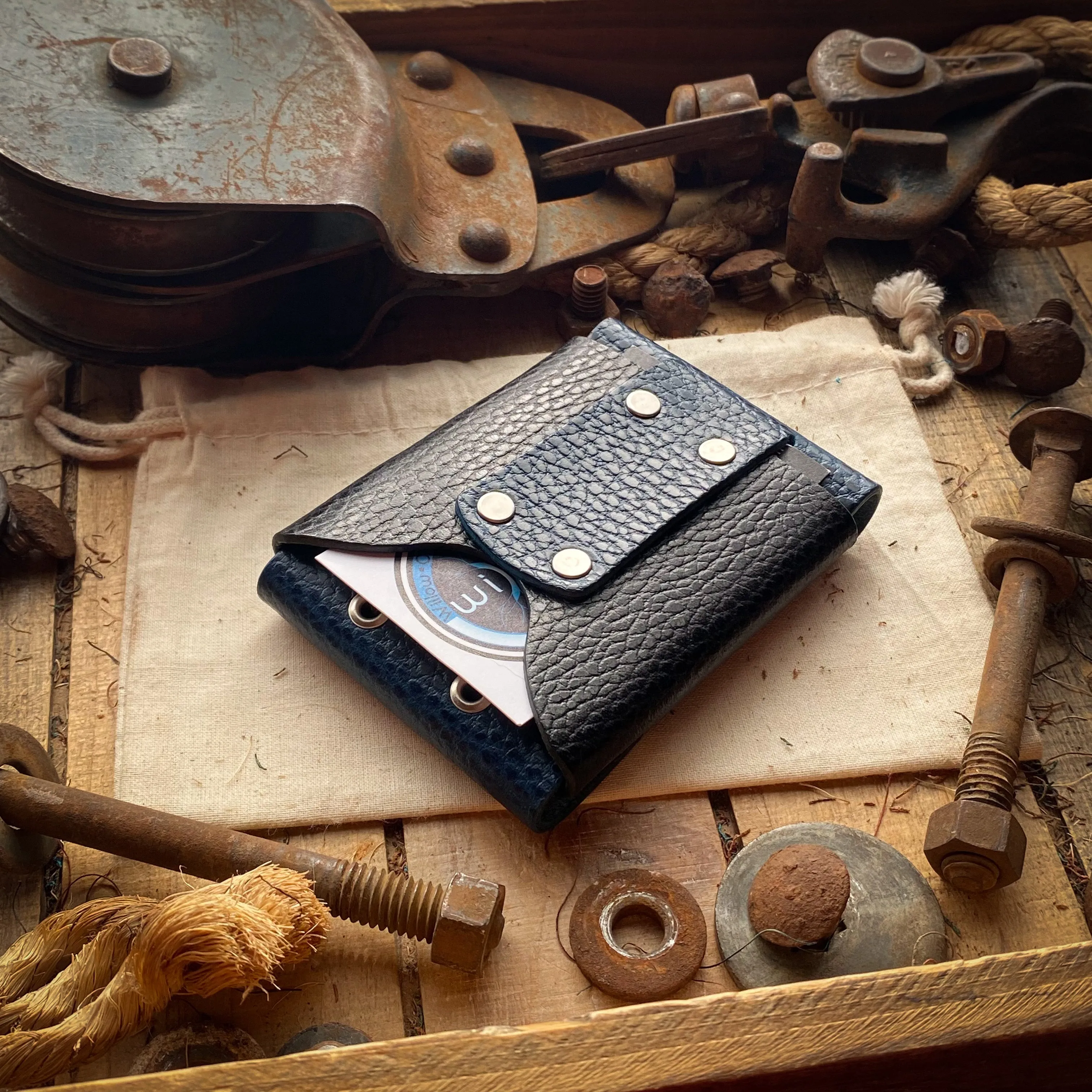 Original Luxe Minimalist Wallet - Blue Dollaro and Black Dollaro