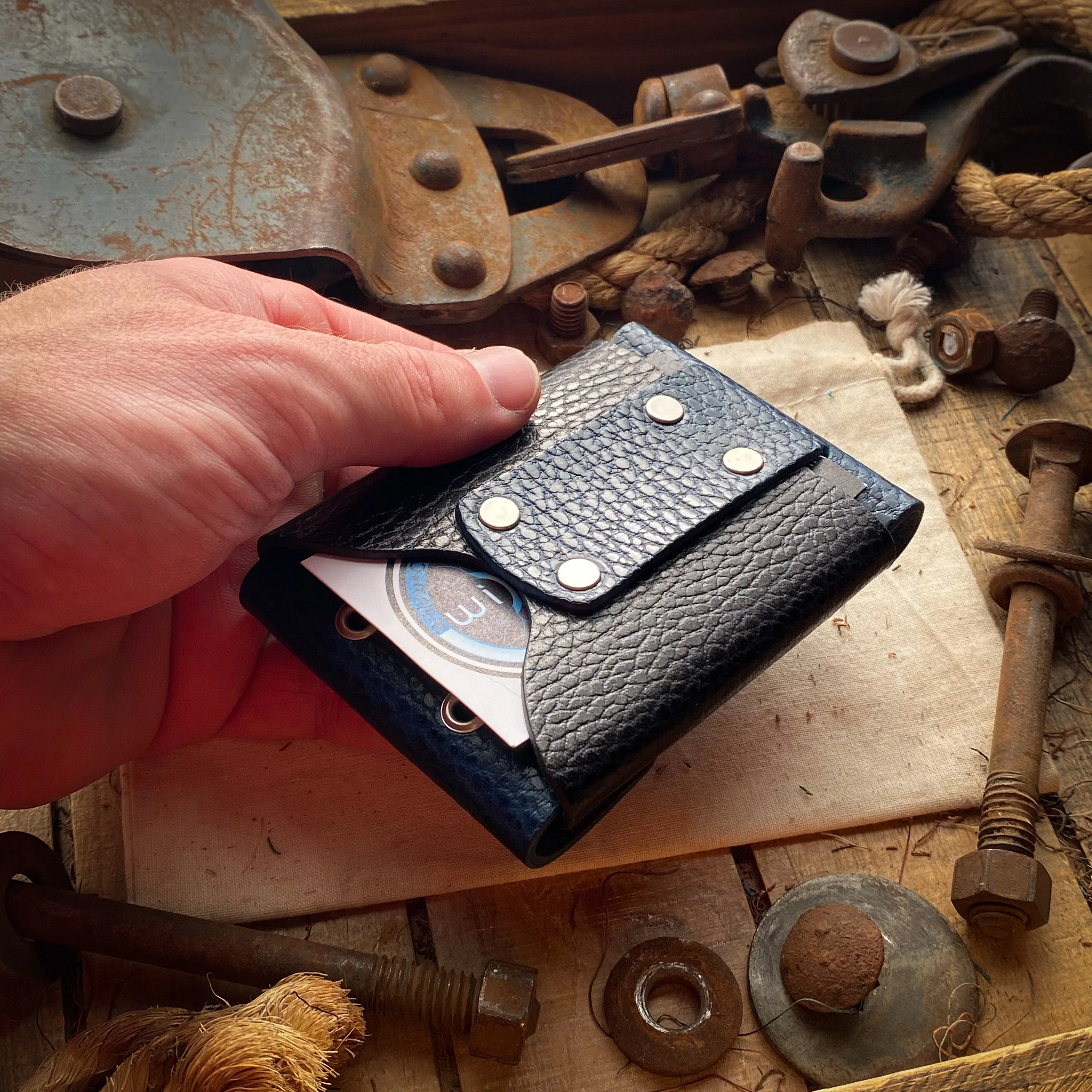 Original Luxe Minimalist Wallet - Blue Dollaro and Black Dollaro