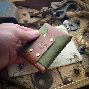 Original Wask Minimalist Wallet - Olive Pueblo and Bourbon - Raw