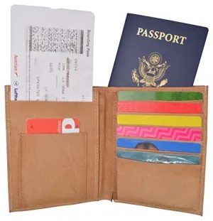 Passport Holder Travel Wallet Leather USA Logo Case Cover - Securely Holds Passport, Business Cards, Credit Cards, Boarding Pass