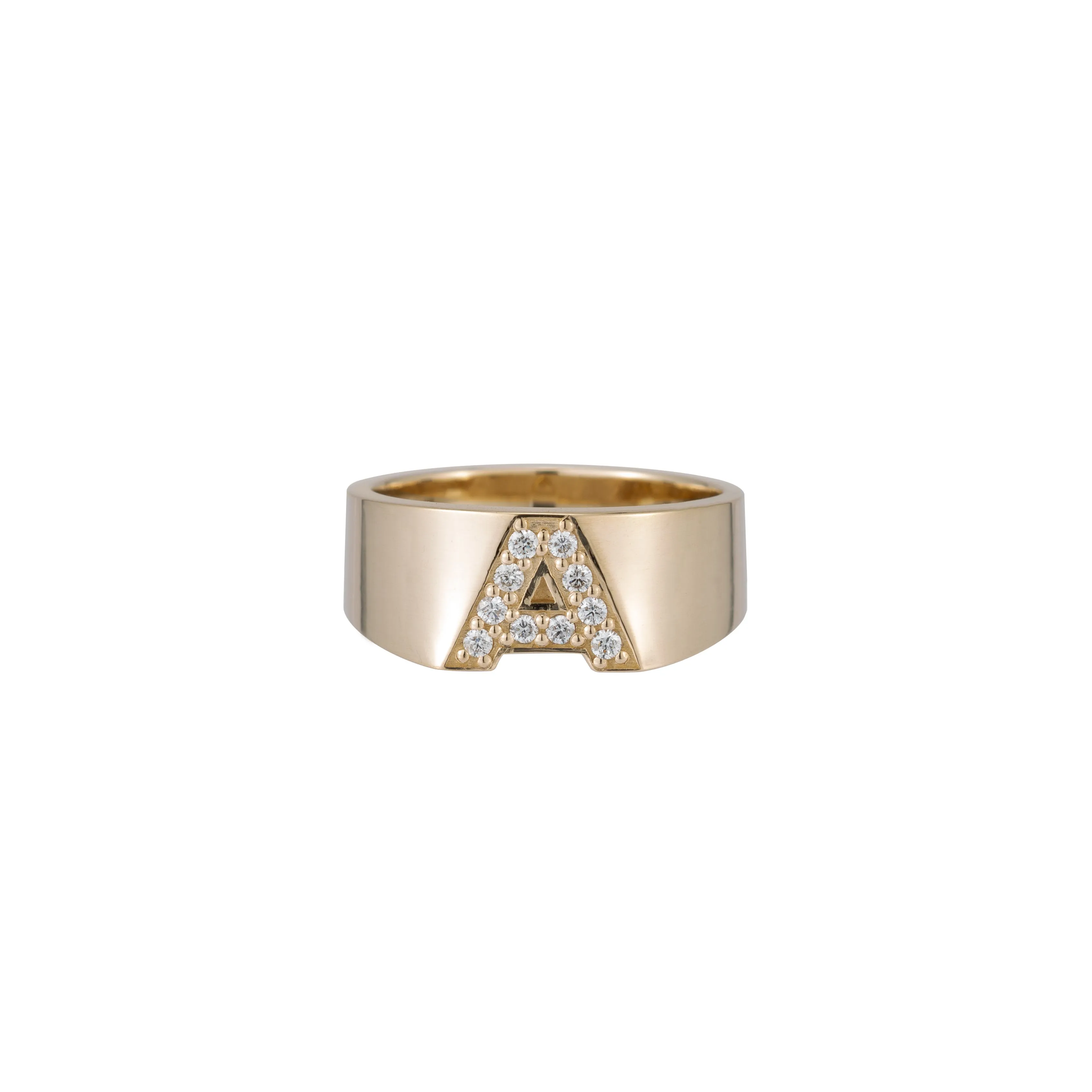 Pavé Letter Ring