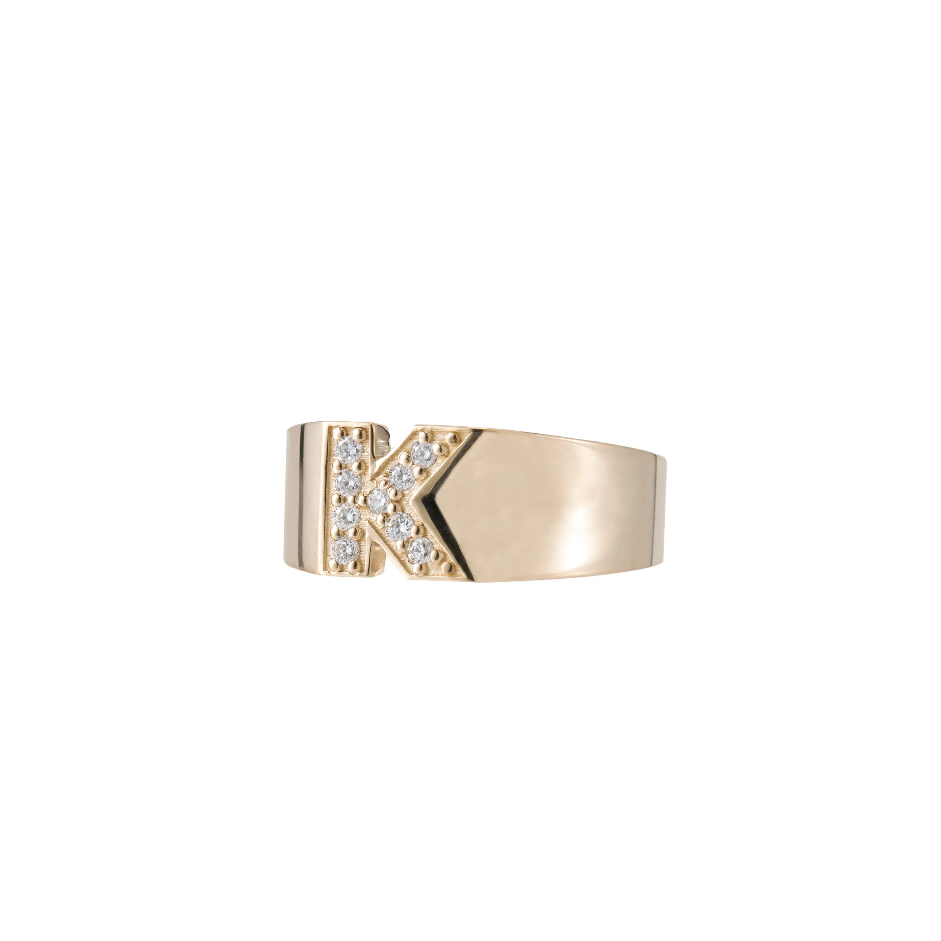 Pavé Letter Ring