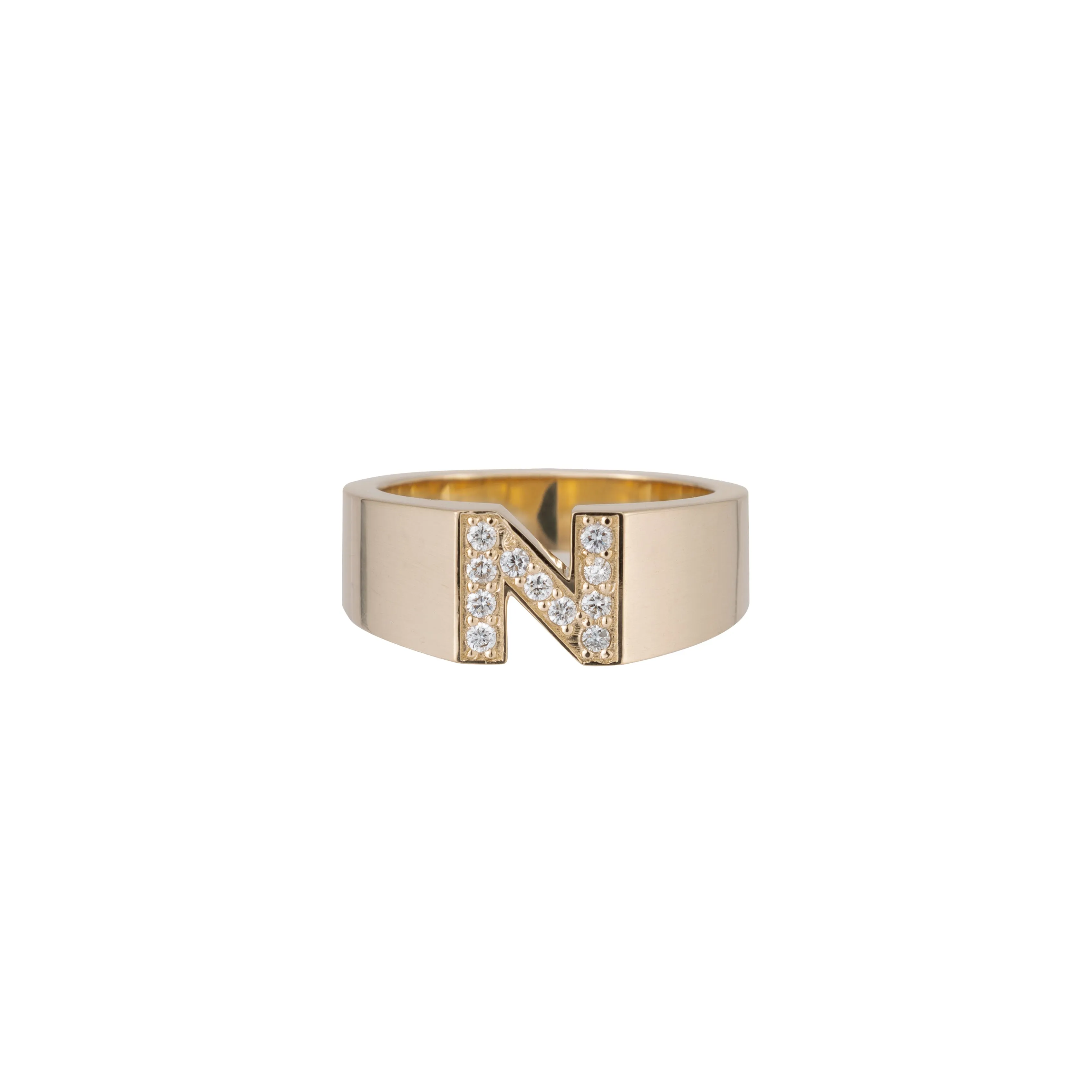 Pavé Letter Ring