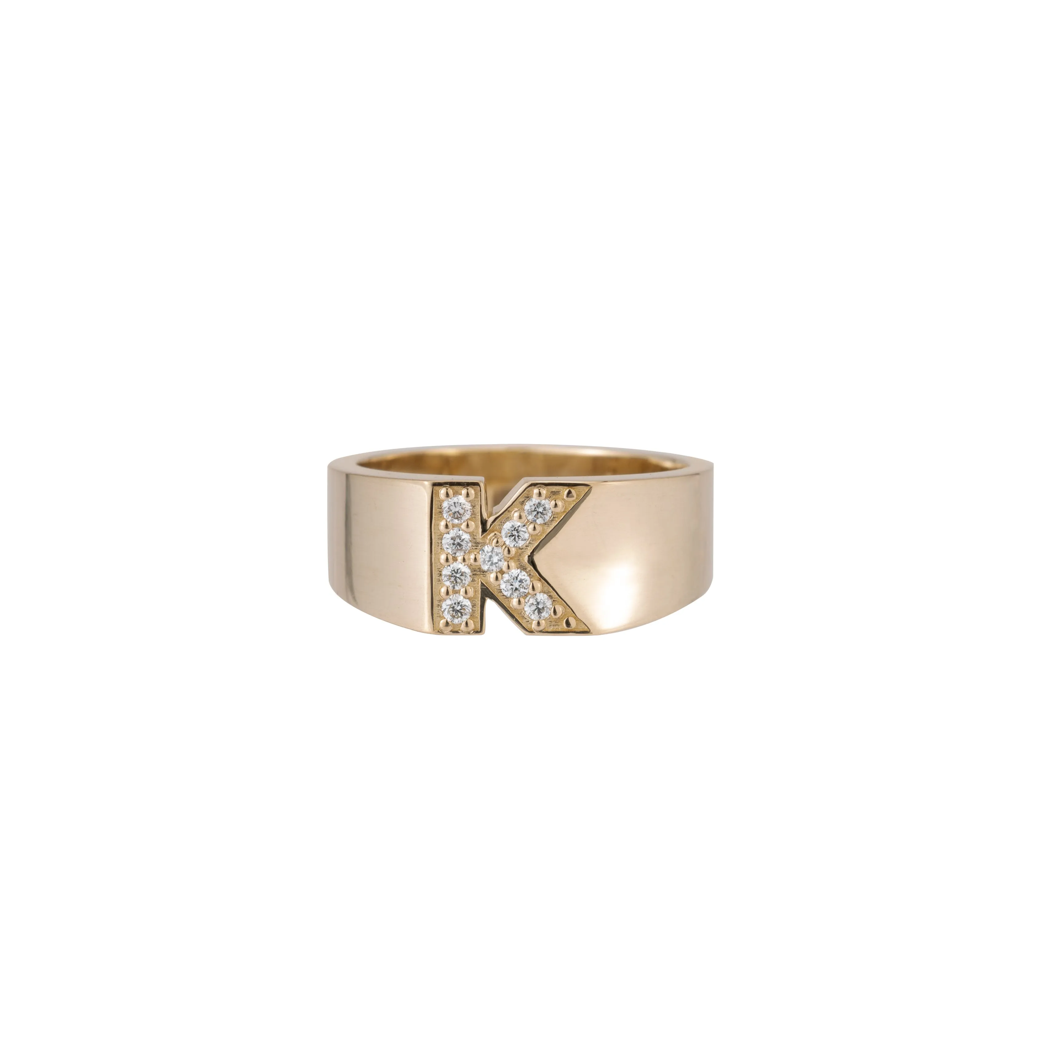 Pavé Letter Ring