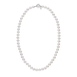 Personalized 18 Inch 7.0-7.5 mm Hanadama Akoya Pearl Circle Clasp Necklace