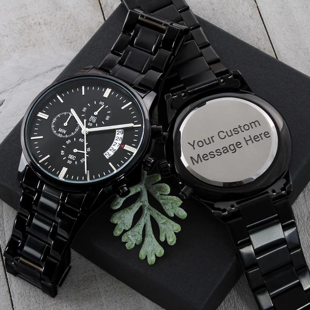 Personalized Chronograph Watch with Custom Engraving