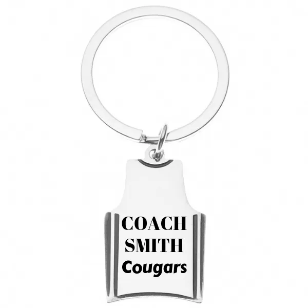 Personalized Engraved Basketball Coach Jersey Keychain