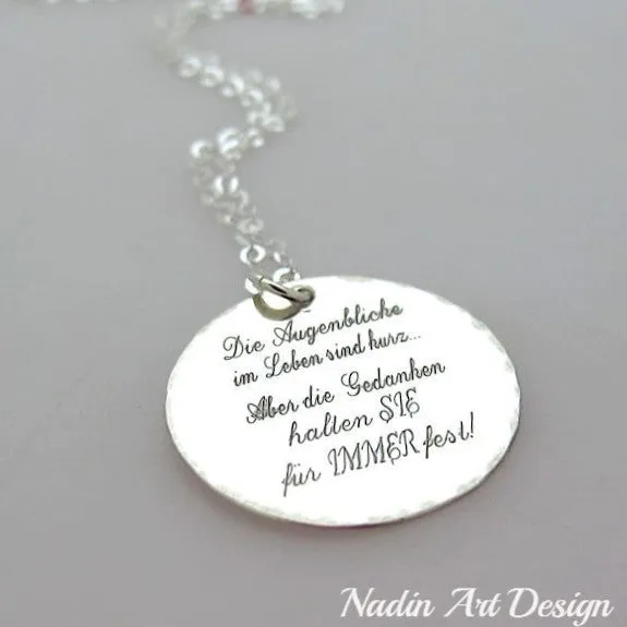 Personalized Quote Silver Necklace