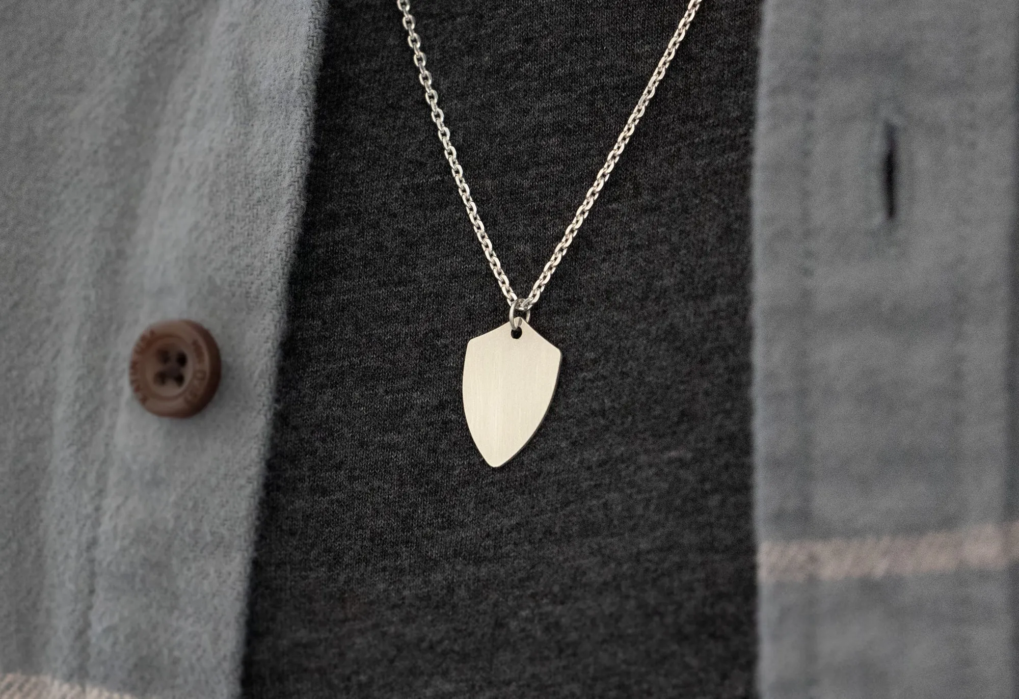 Personalized Shield Pendant Necklace