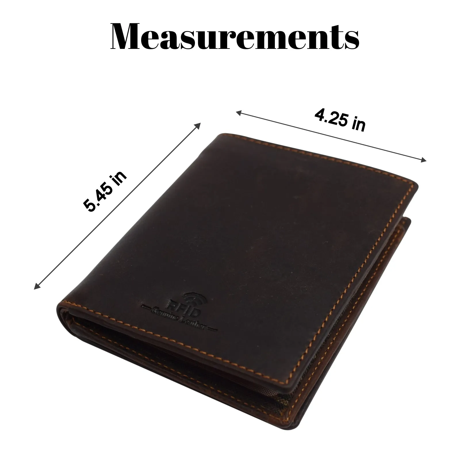 RFID Blocking Bifold Hipster Multi Credit Card ID Holder Wallet Vintage Leather by Cazoro