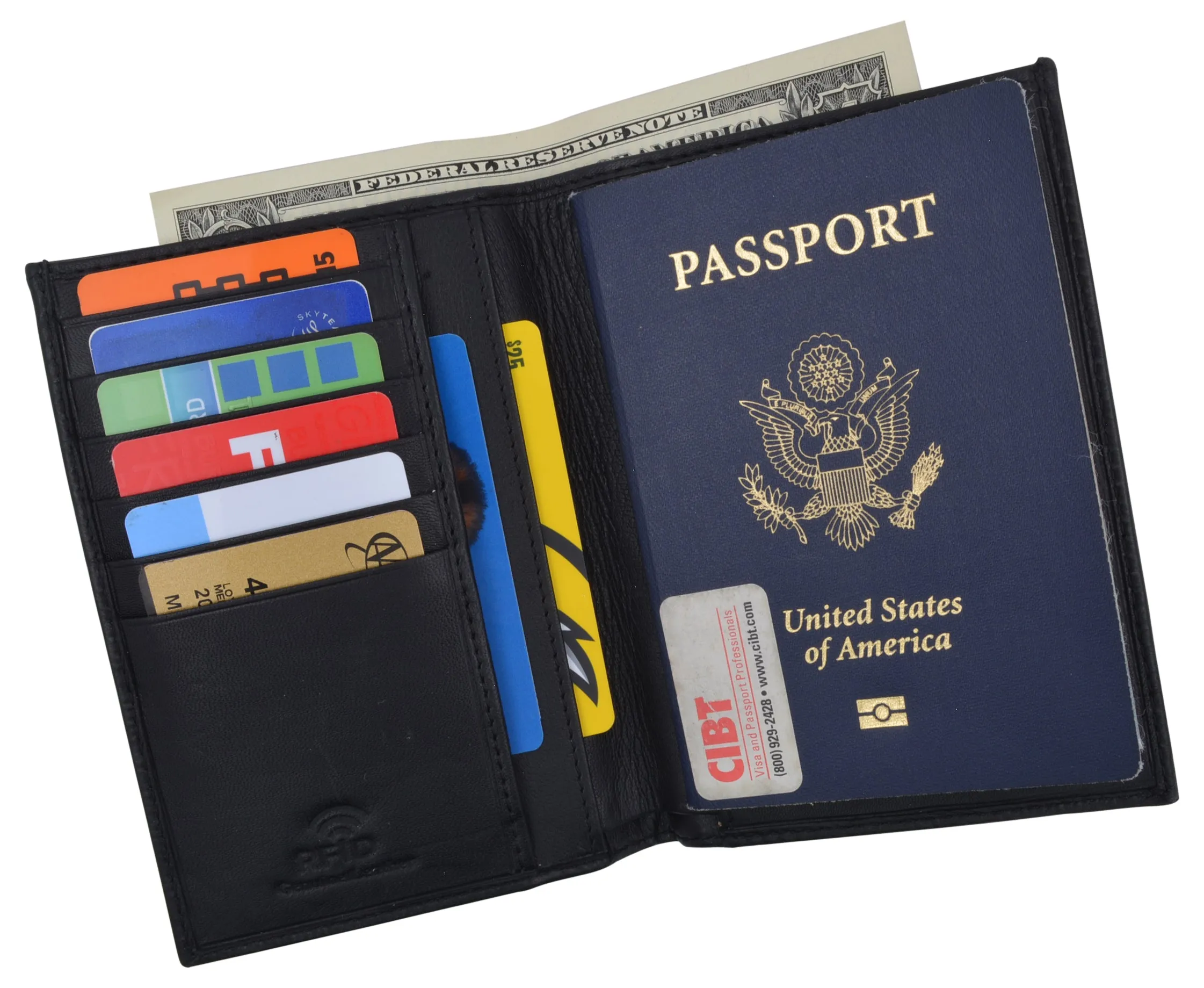 RFID Blocking Leather Passport Holder Wallet Cover Case Travel For Men and Women