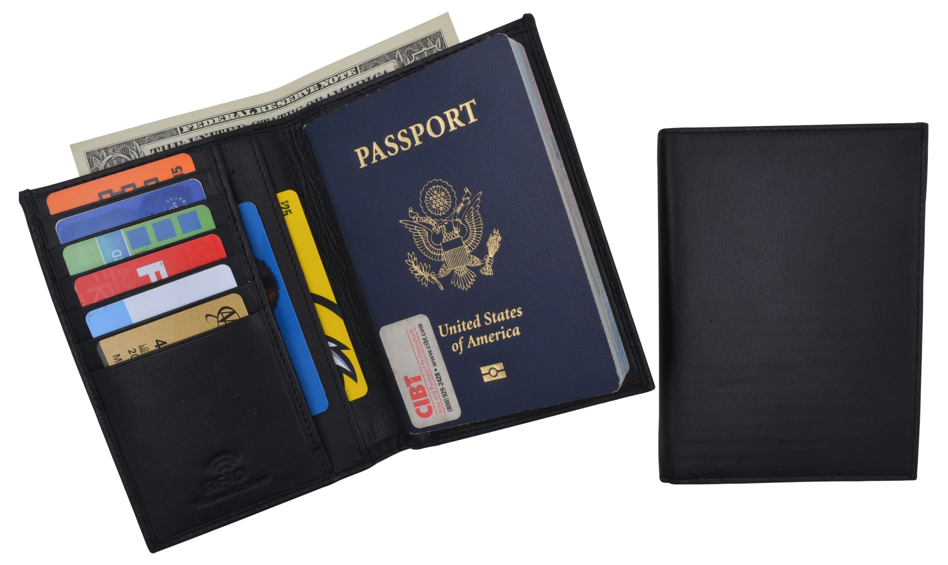 RFID Blocking Leather Passport Holder Wallet Cover Case Travel For Men and Women