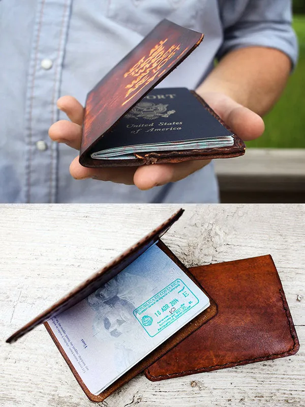 Rooster Passport Cover - Genuine Leather