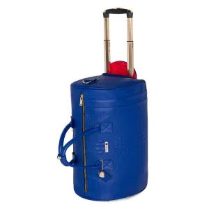 Royal Blue Apollo 2 Faux Crocodile Skin Rolling Duffle Bag