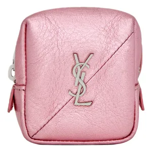 Saint Laurent Jamie YSL Keyring Cube Pink Leather