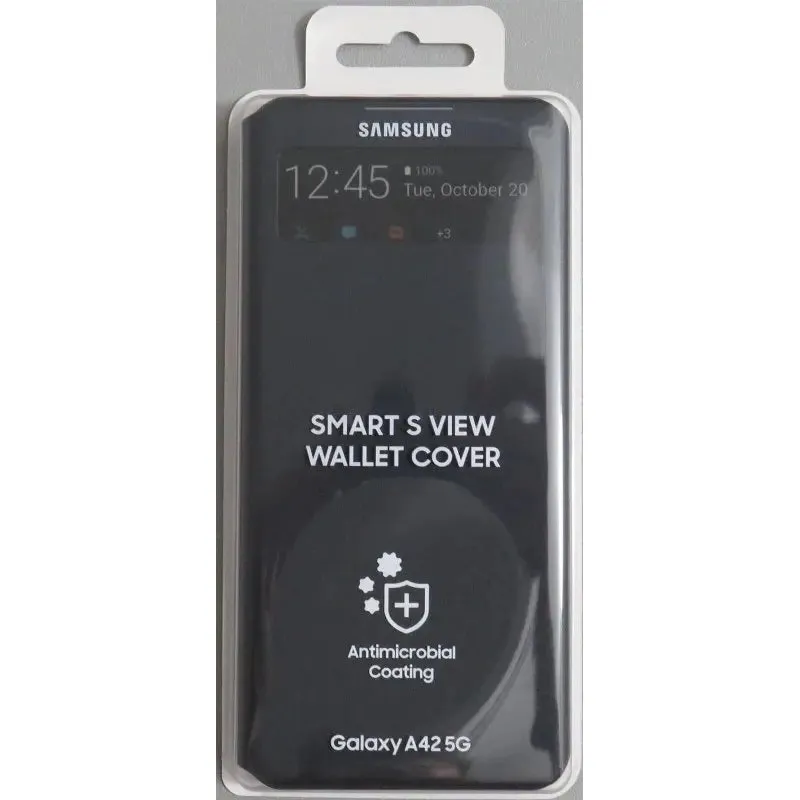 Samsung A42 5G Smart S View Wallet Cover - Black