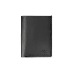 Sleek-Fold Leather Wallet - Black