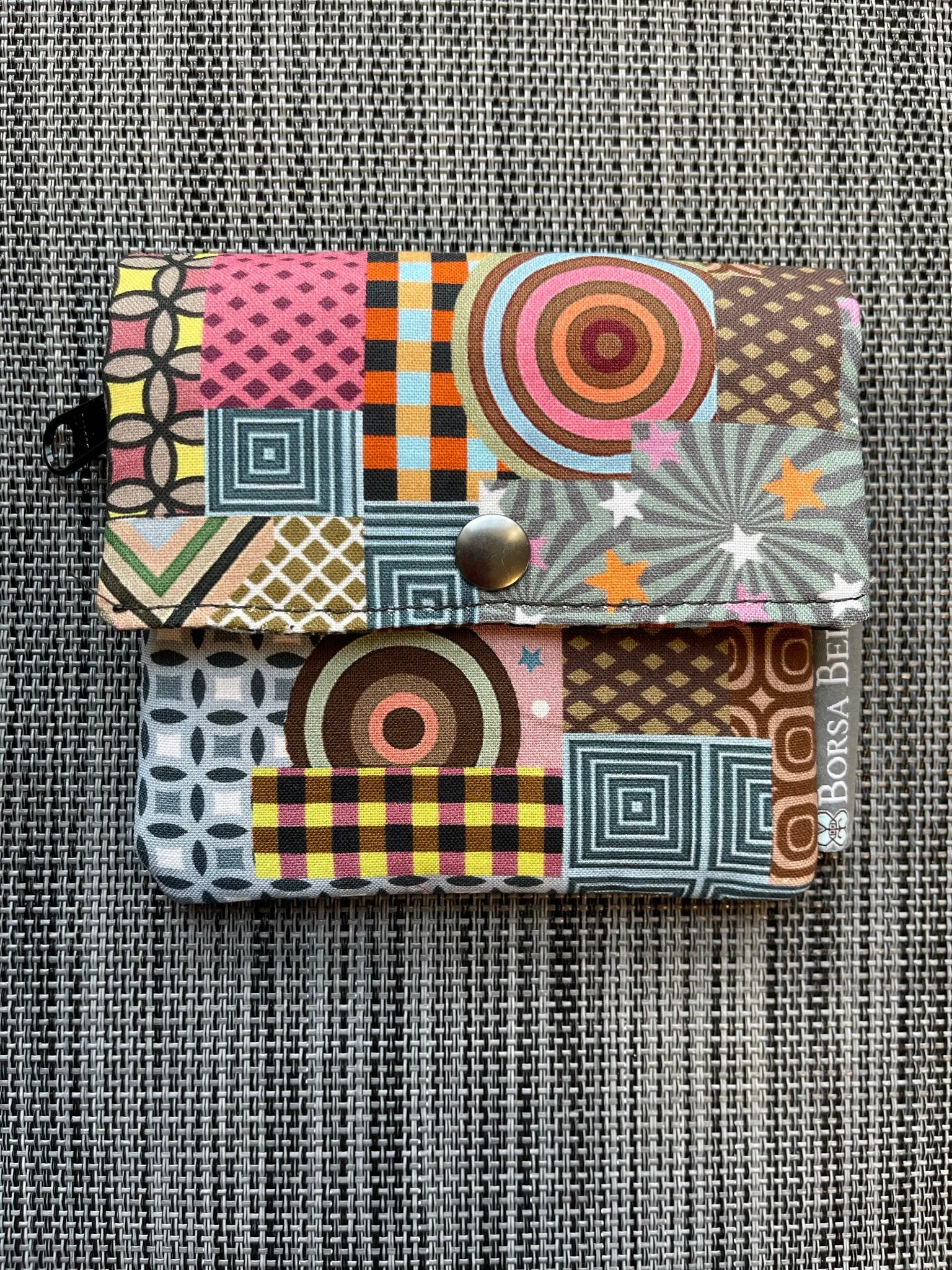 Small Slim Wallet - Light Weight - Added RFID Fabric - Geometric Fabric