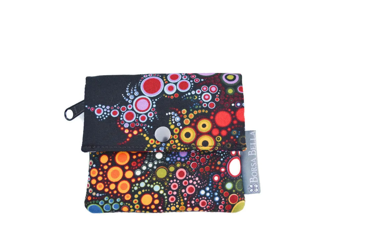 Small Slim Wallet - Light Weight - Added RFID Fabric - Happy Fabric