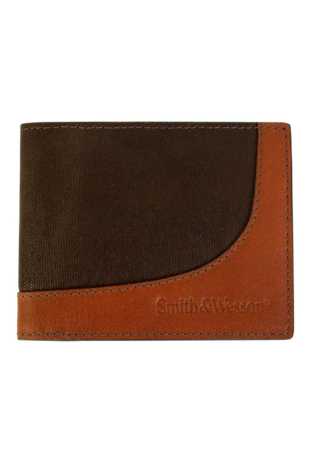 Smith & Wesson Leather & Wax Canvas Bi-Fold Wallet