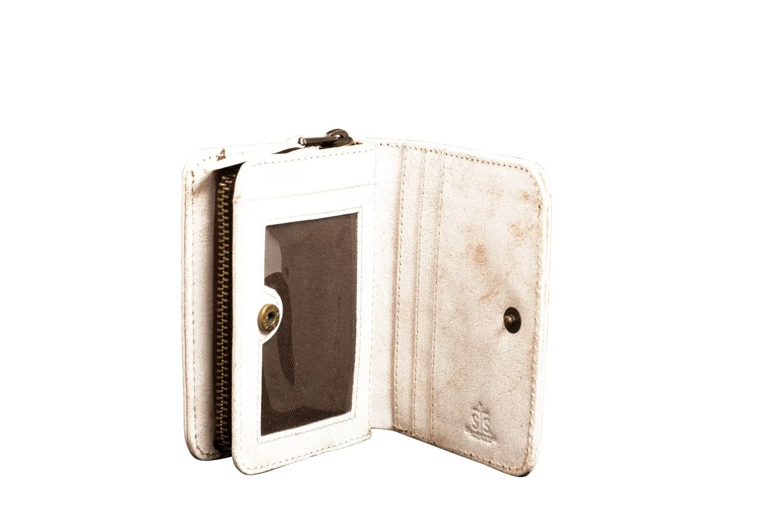 STS Ranchwear Womens Cremello Soni White/Tan Leather Zip Around Wallet