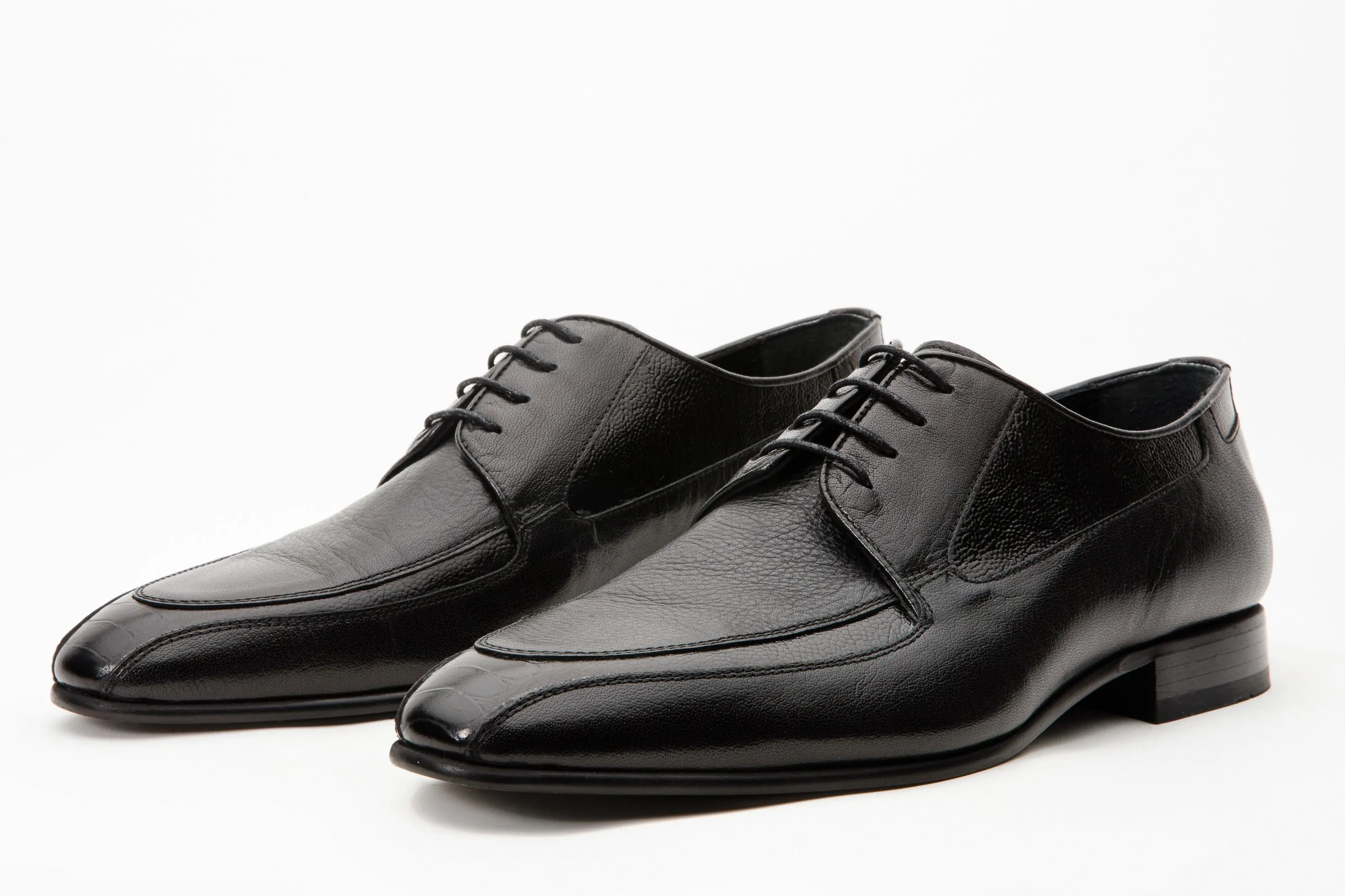 The Gardi Black Leather Derby Men Shoe