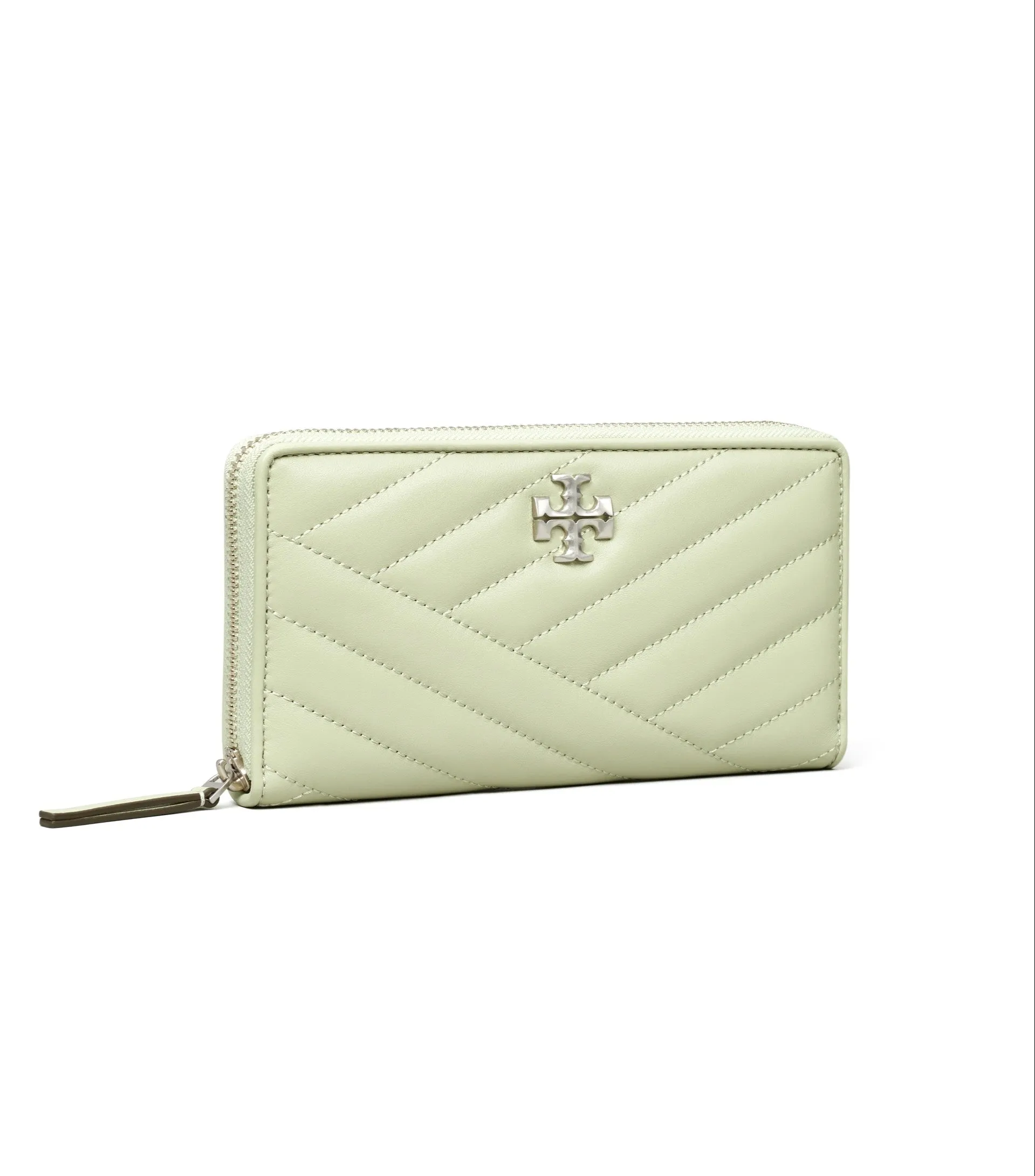 Tory Burch Pine Frost Kira Chevron Zip Continental Wallet