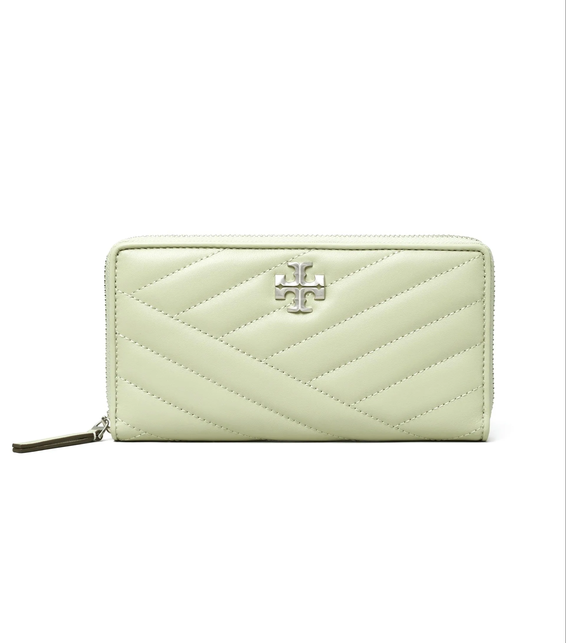 Tory Burch Pine Frost Kira Chevron Zip Continental Wallet