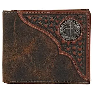 Trenditions Justin Men's Bifold Tooled Yoke Concho Wallet