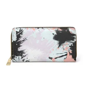 Uniquely You Womens Wallet - Zip Purse / White & Peach Multicolor