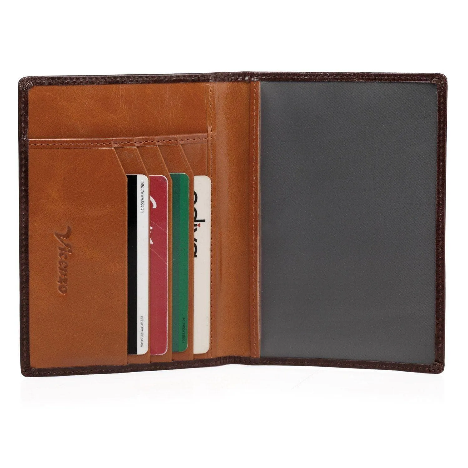 Venice Distressed Leather Passport Wallet Holder - Brown - Monogram