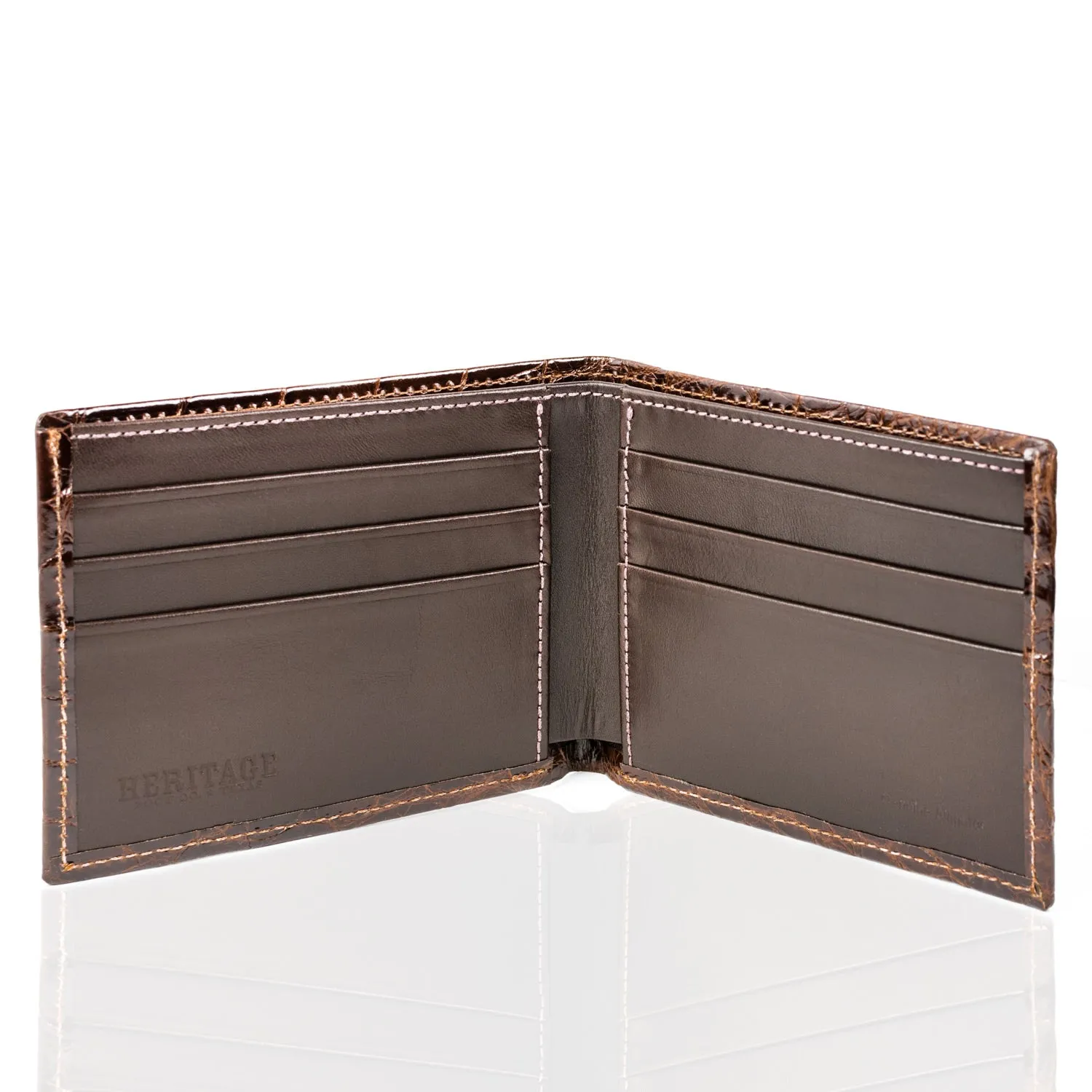 Wallet in Brown American Alligator