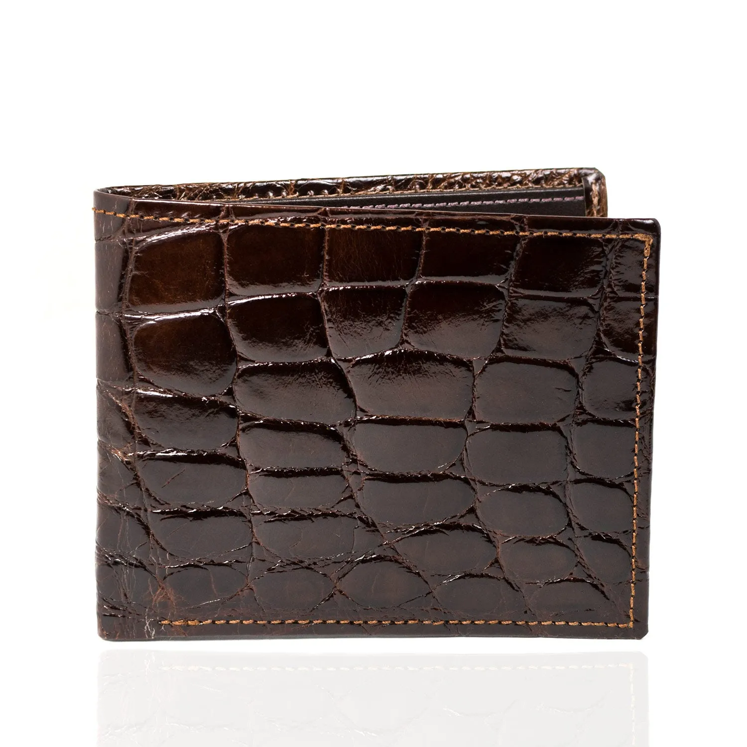 Wallet in Brown American Alligator