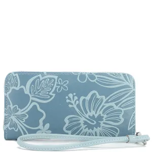 Wallet Kaylee Cherry Blossom Embossed Blue