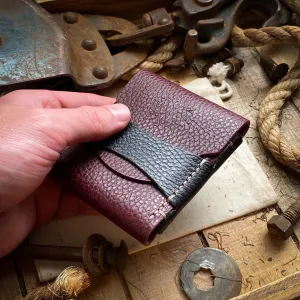 Wide Luxe Minimalist Wallet - Bordeaux Dollaro and Black Dollaro