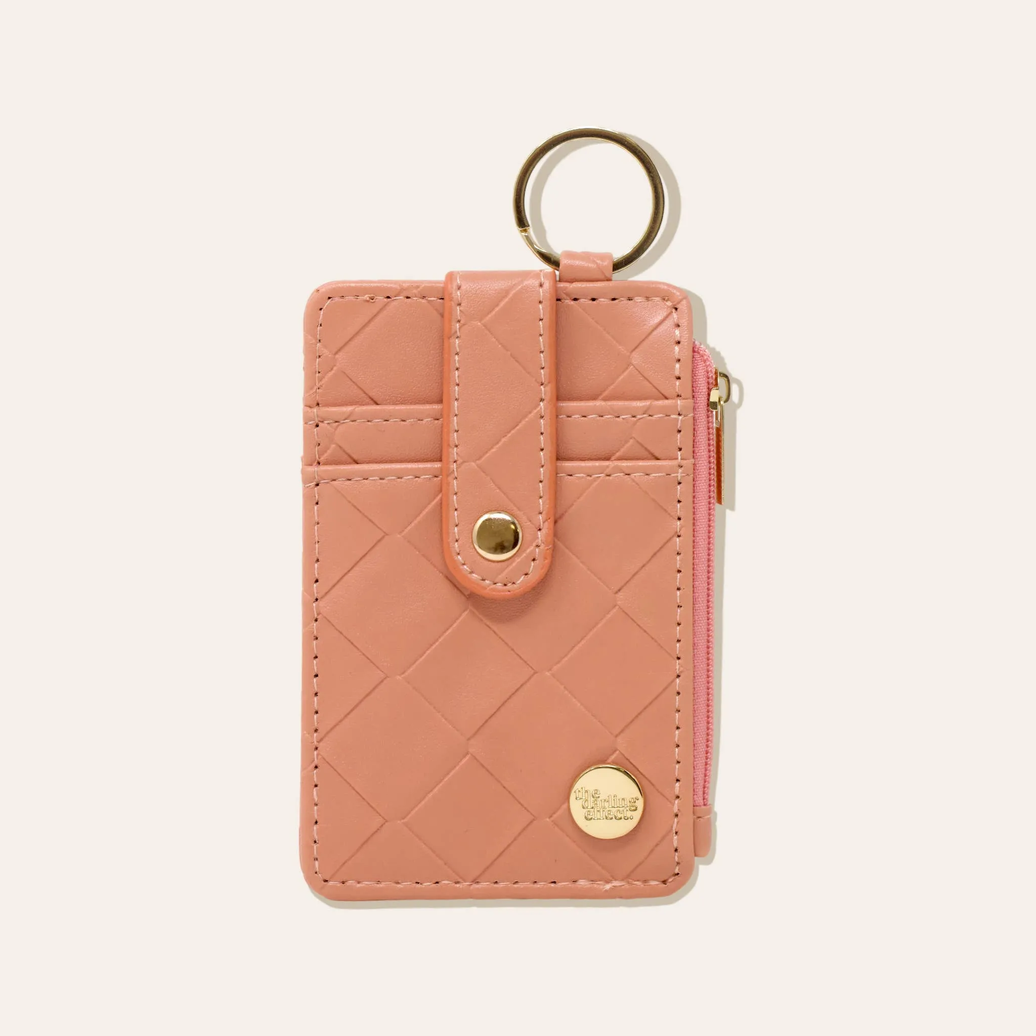 Woven Keychain Wallet - Rose