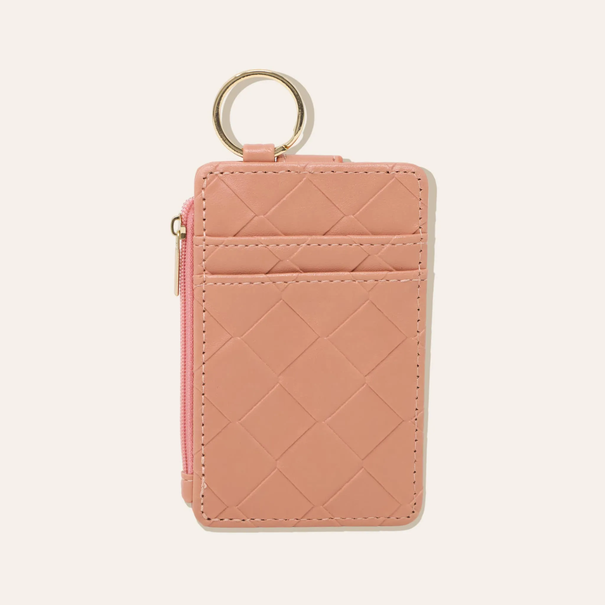 Woven Keychain Wallet - Rose