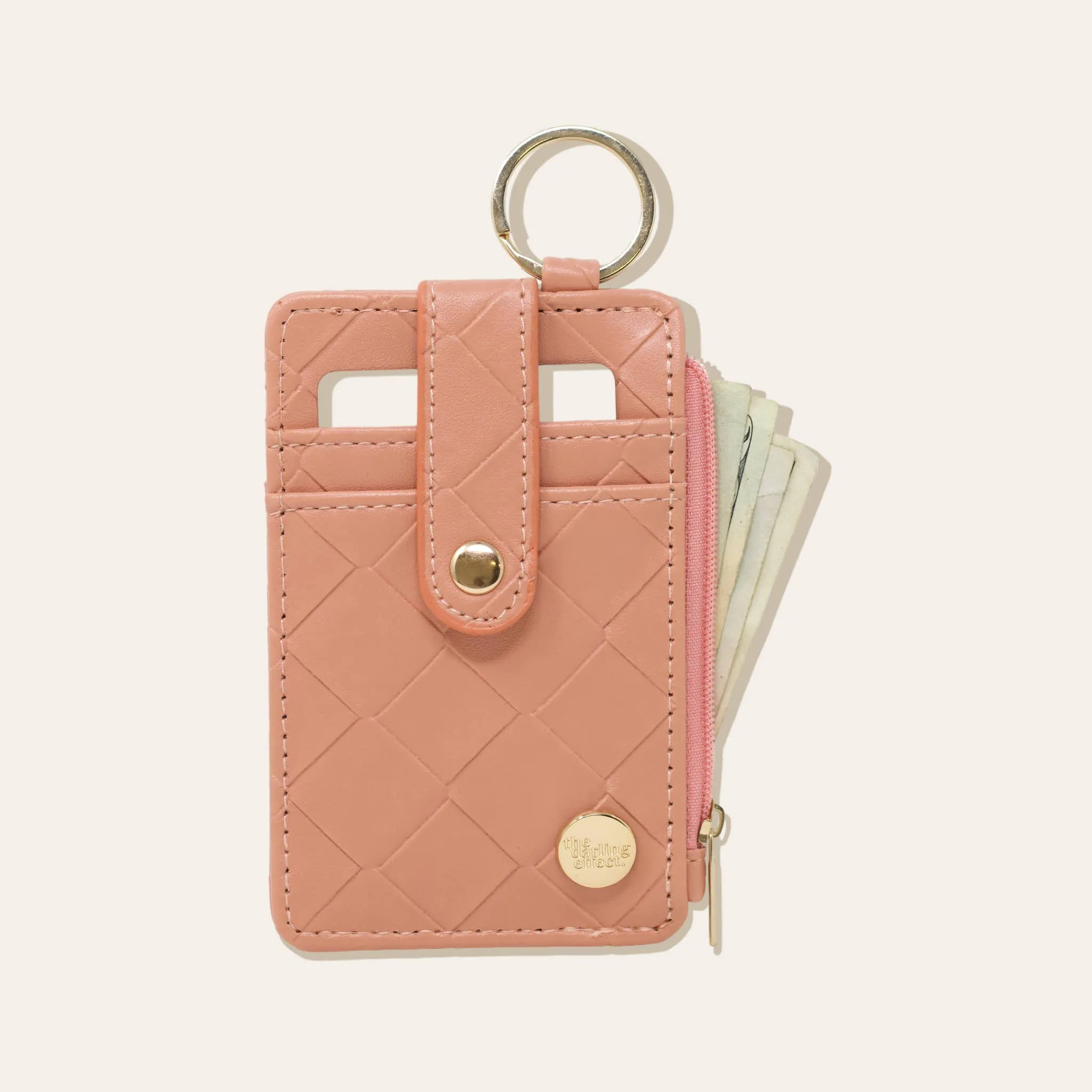 Woven Keychain Wallet - Rose