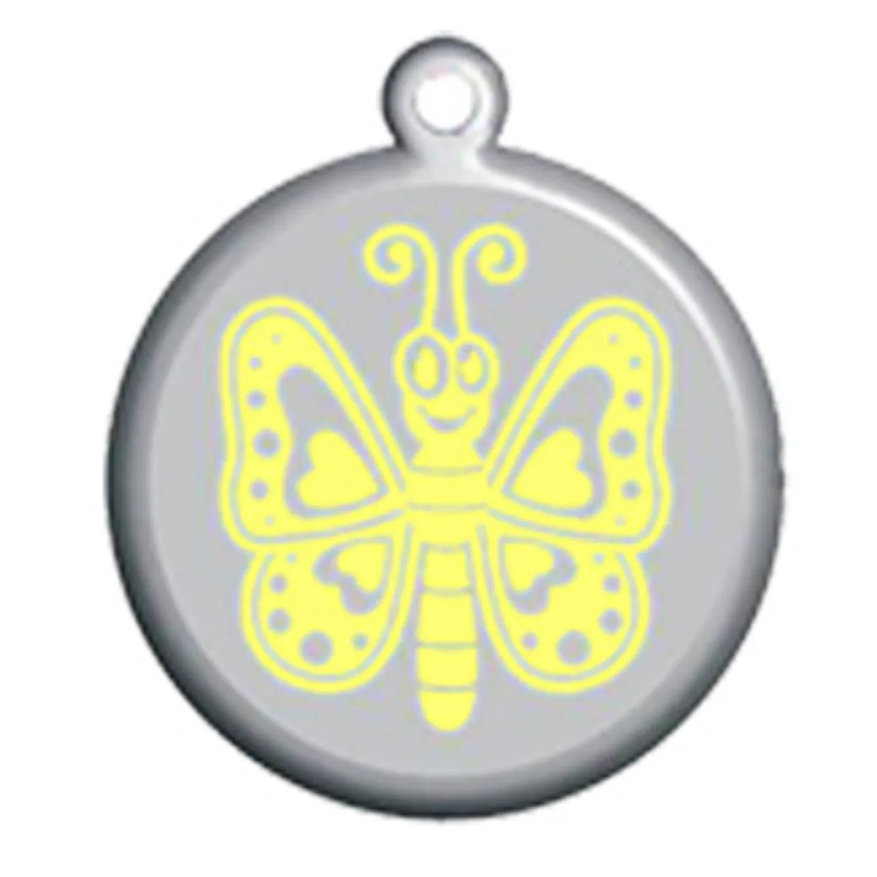 Yellow Butterfly Dog ID Tag - With Engraving